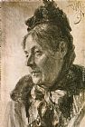 The Head of a Woman by Adolph von Menzel
